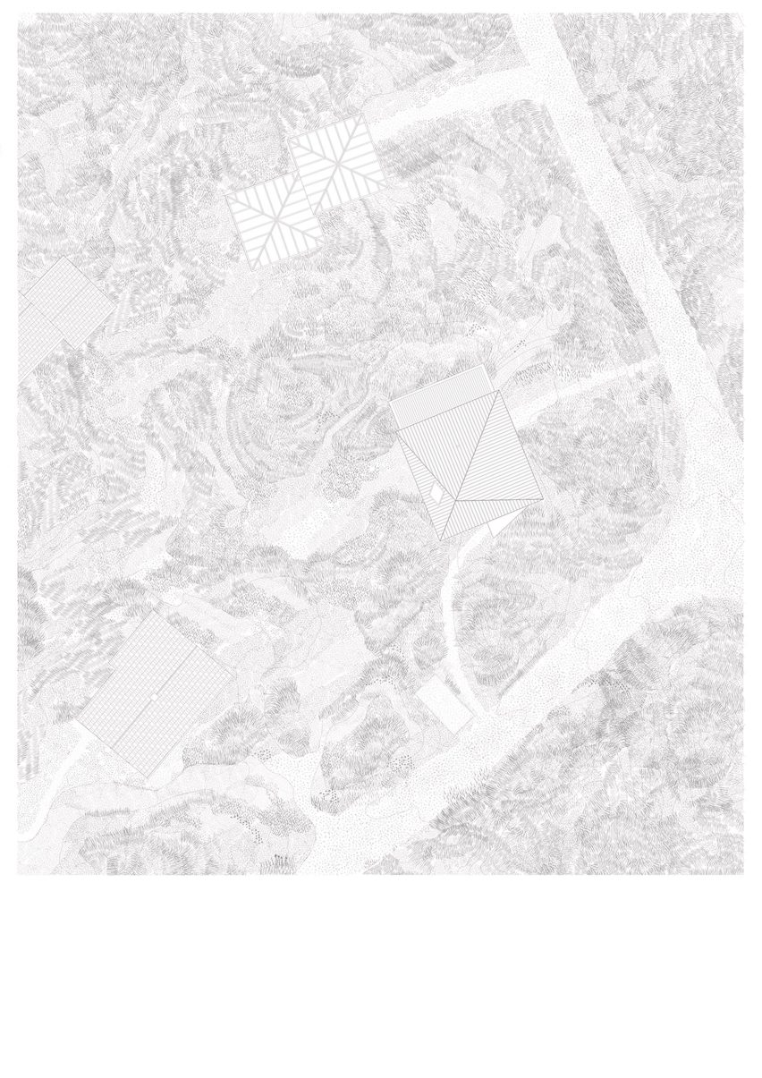 Site plan of House in the Dunes by Unknown Architects