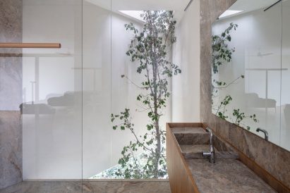 Trees in courtyard of IS House by Paritzki & Liani Architects