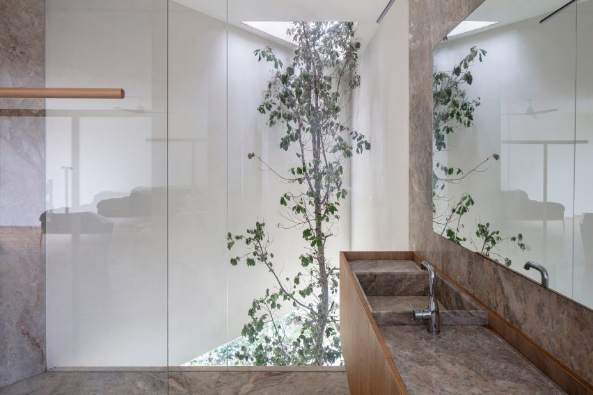 Trees in courtyard of IS House by Paritzki & Liani Architects