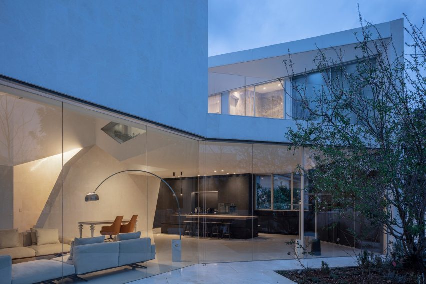Night view of IS House by Paritzki & Liani Architects