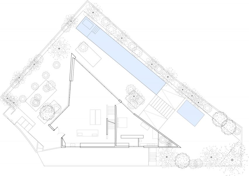 Ground floor plan, IS House by Paritzki & Liani Architects