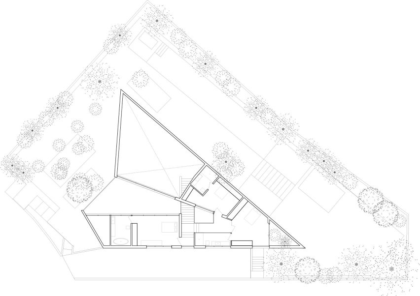First floor plan, IS House by Paritzki & Liani Architects