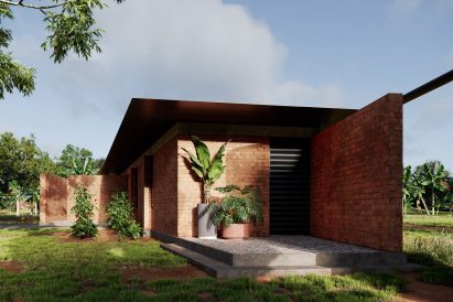 Roof-shaded terrace