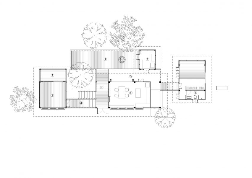 First floor plan of Khiankai Home and Studio by Sher Maker