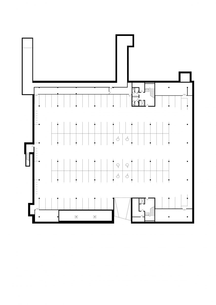 Basement plan of Faculty of Humanities a Charles University by Kuba & Pilař Architekti