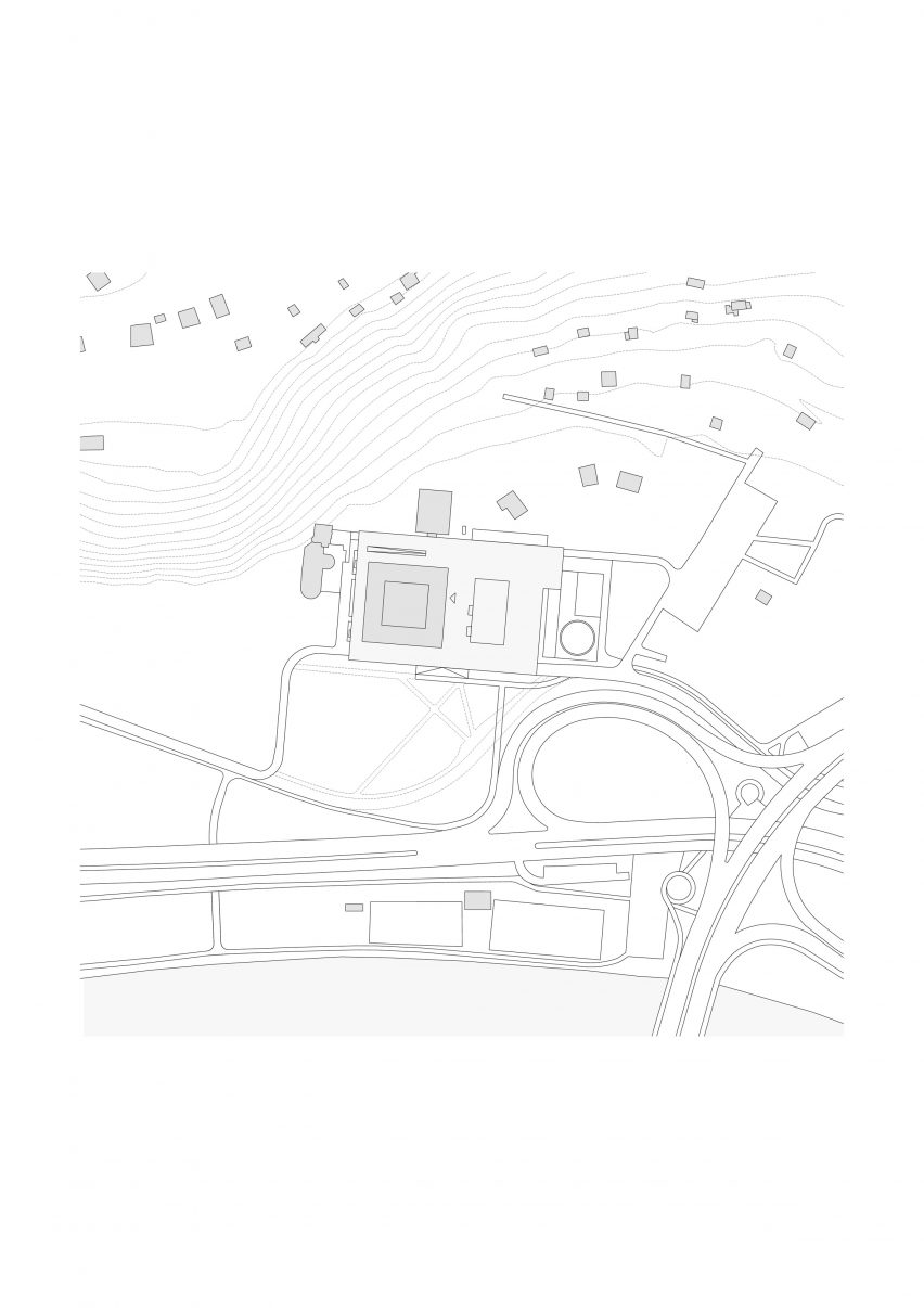 Site plan of Faculty of Humanities a Charles University by Kuba & Pilař Architekti