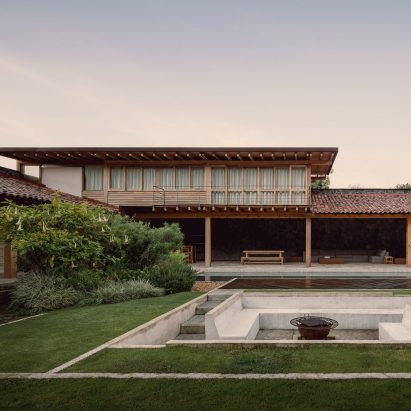 Modern Mexican hacienda set around a courtyard
