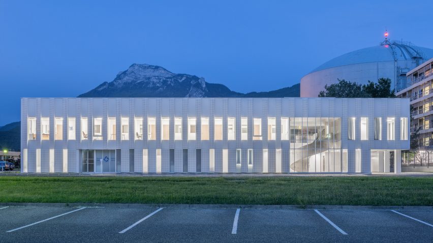 Image of the front of the Neutron Research Centre in France