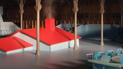Sunken house in Louis Vuitton Autumn Winter 2022 fashion show