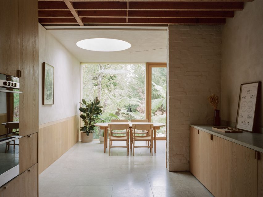 Kitchen inside Low Energy House designed by Architecture for London