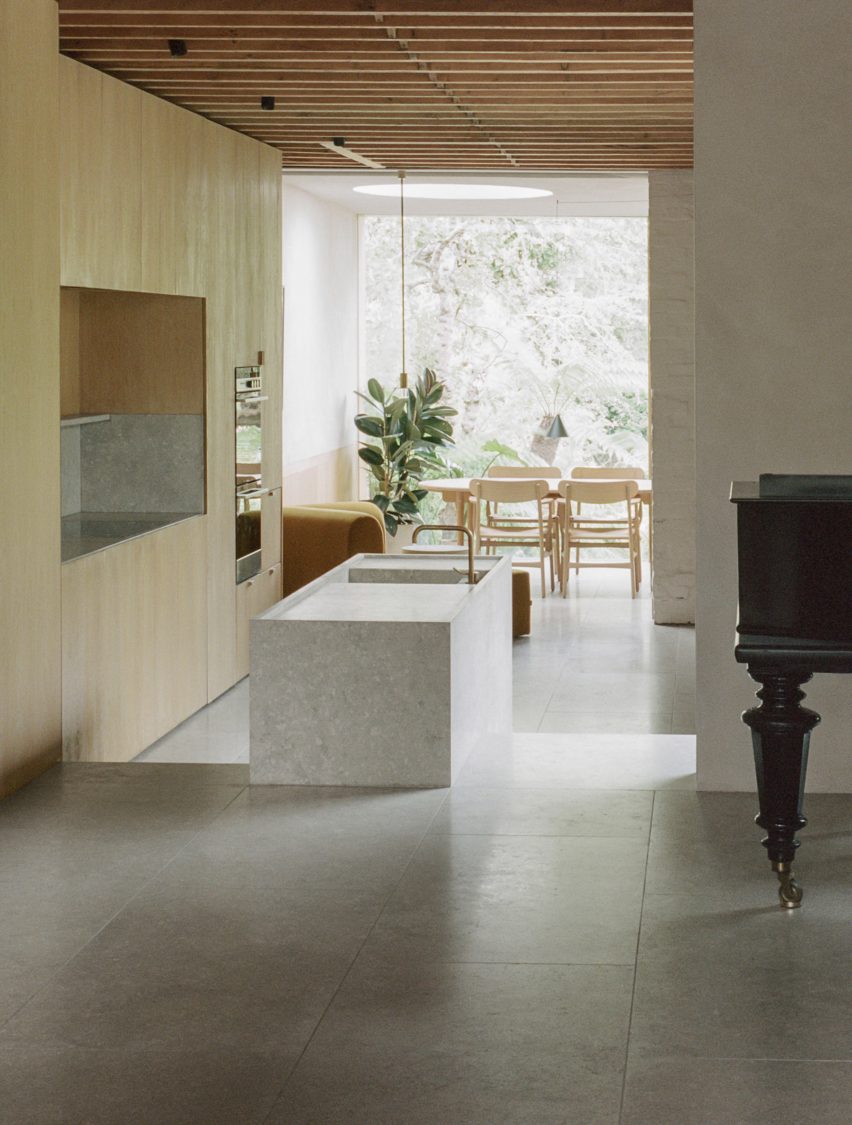 Kitchen inside Low Energy House designed by Architecture for London