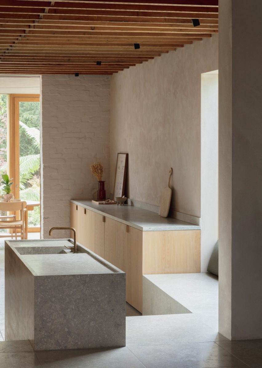 Kitchen inside Low Energy House designed by Architecture for London
