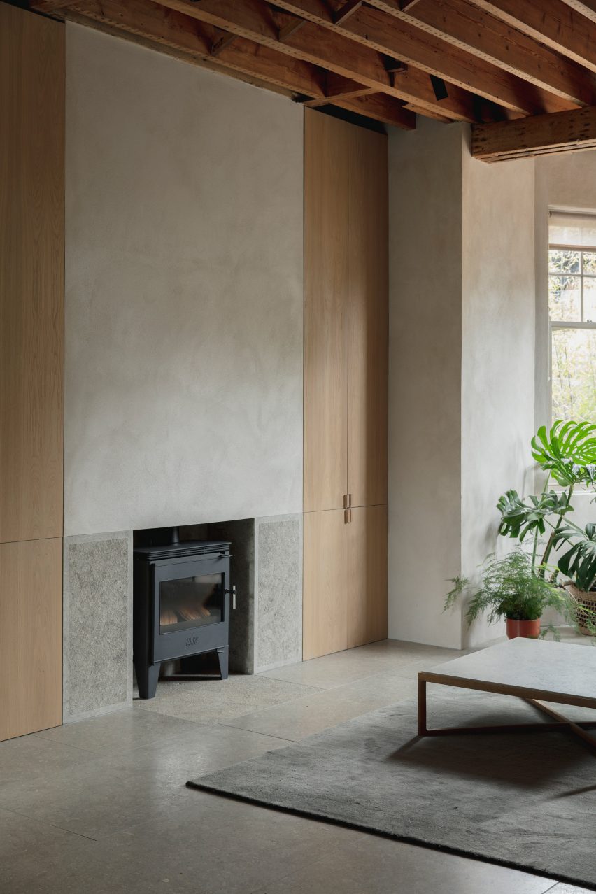 Living room inside Low Energy House designed by Architecture for London