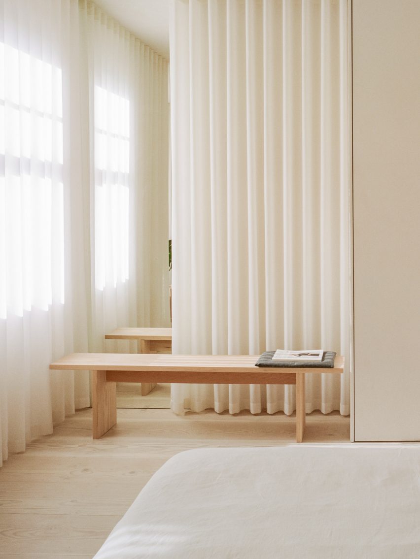 Bedroom inside Low Energy House designed by Architecture for London