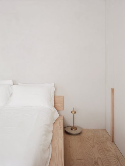 Bedroom inside Low Energy House designed by Architecture for London
