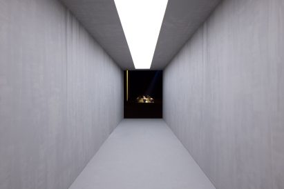 A grey concrete tunnel