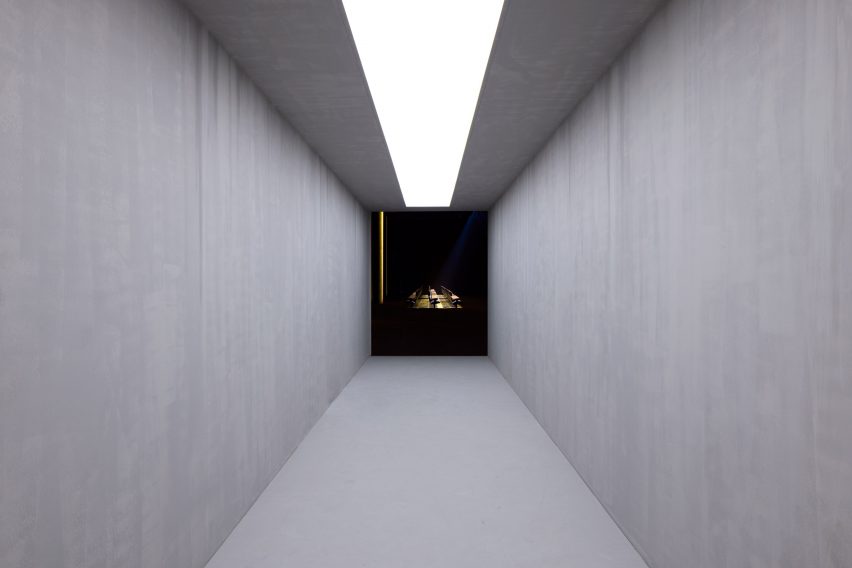 A grey concrete tunnel