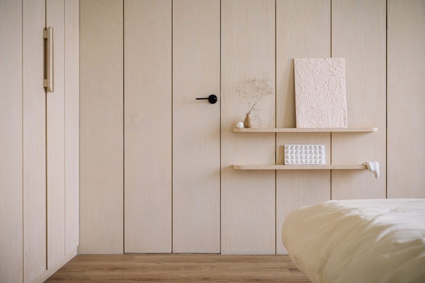 Bedroom interior of Out of the Blue apartment in India