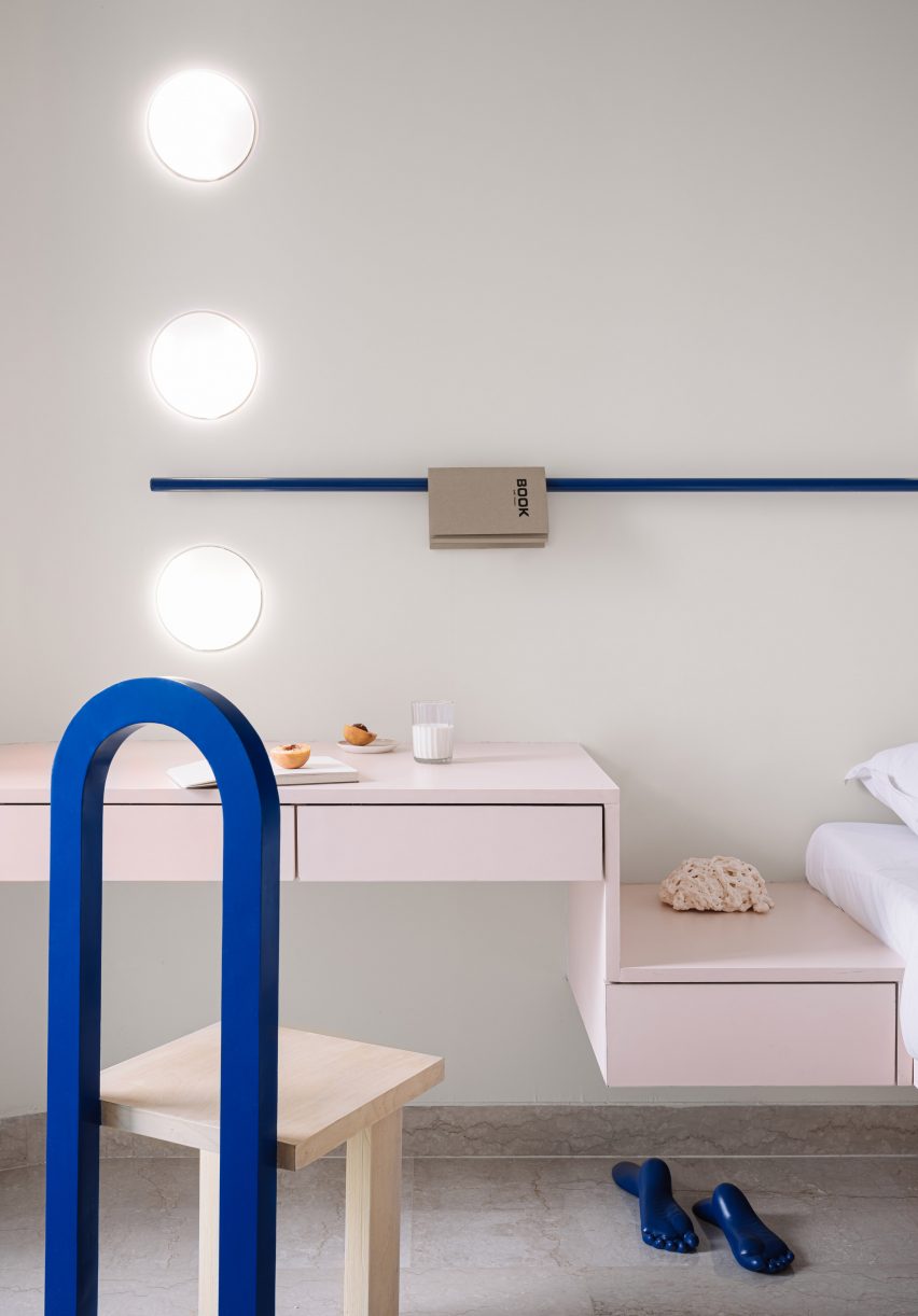 Bedroom interior of Out of the Blue apartment in India