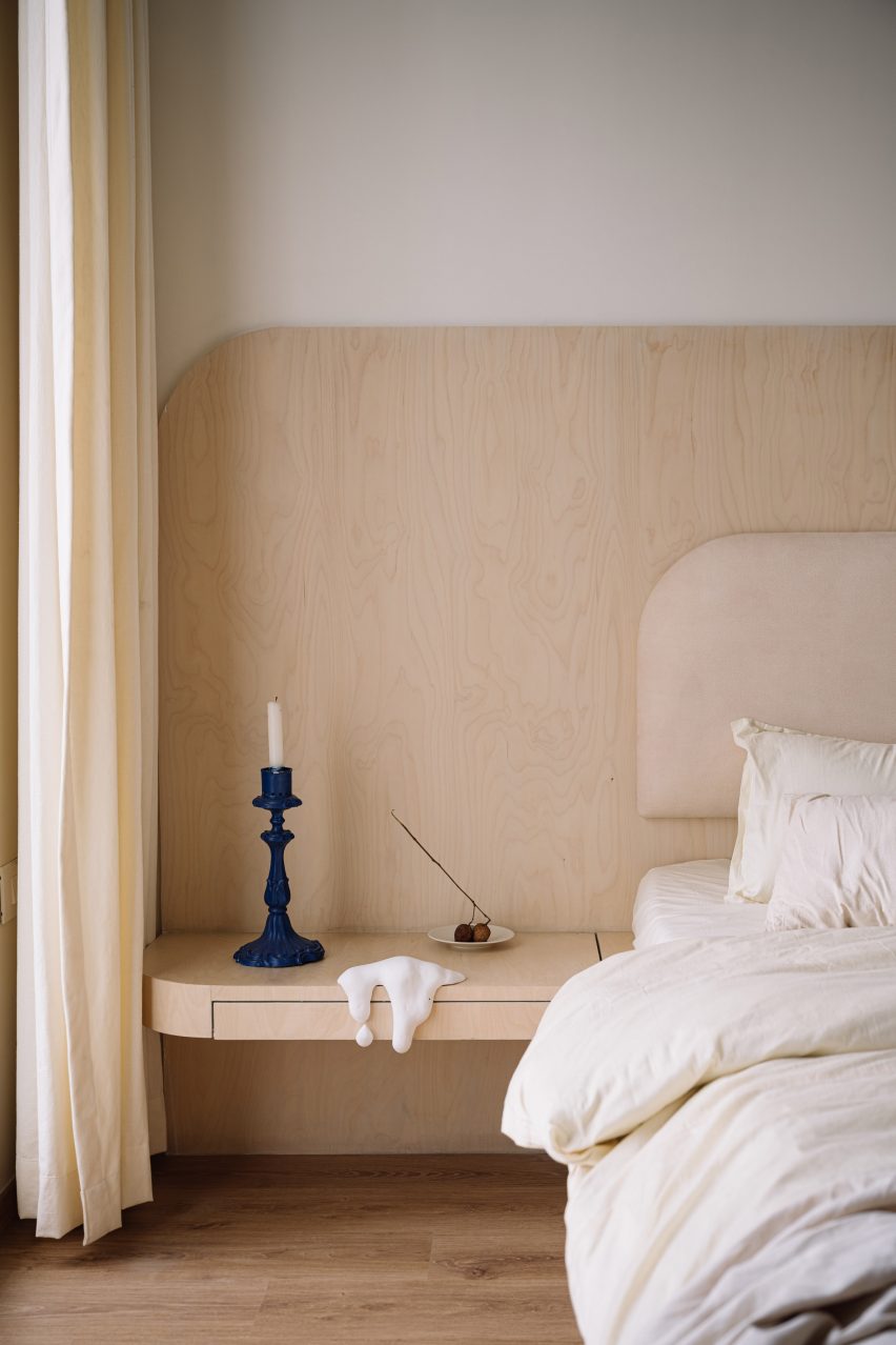Bedroom interior of Out of the Blue apartment in India