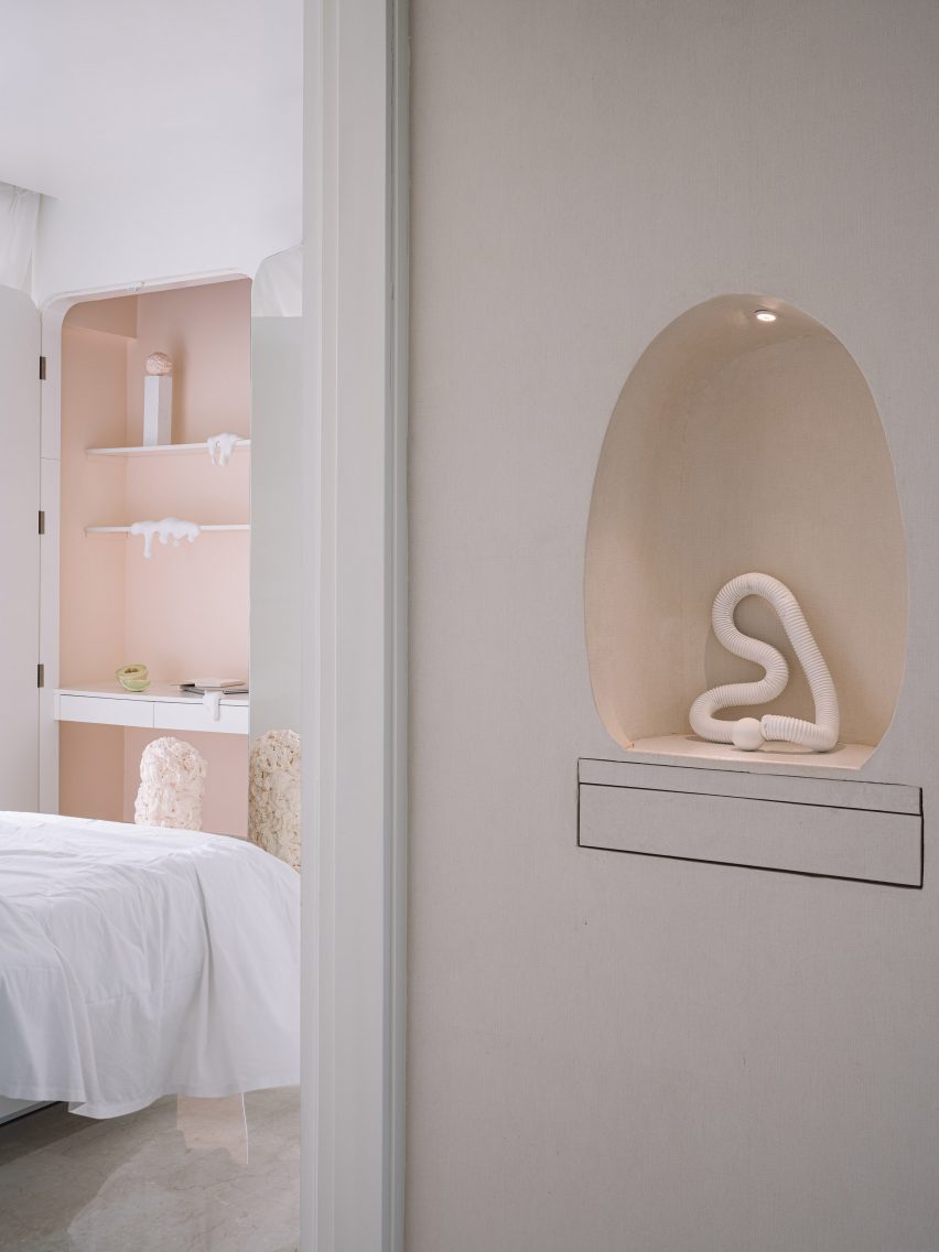 Bedroom interior of Out of the Blue apartment in India