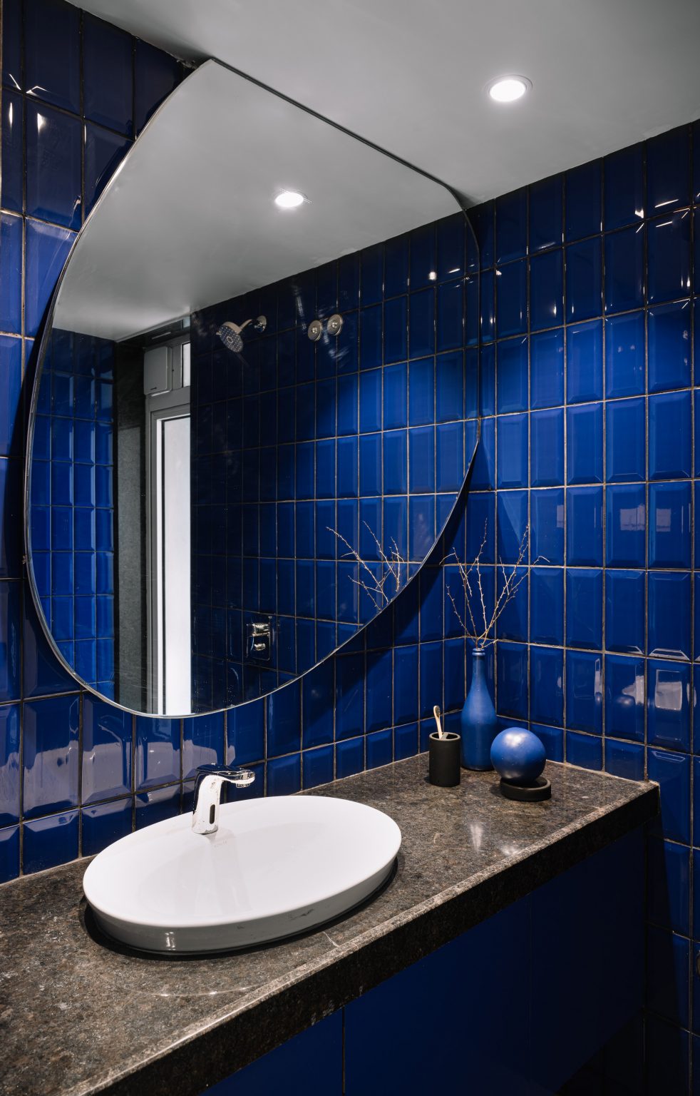 Bathroom interior of Out of the Blue apartment in India