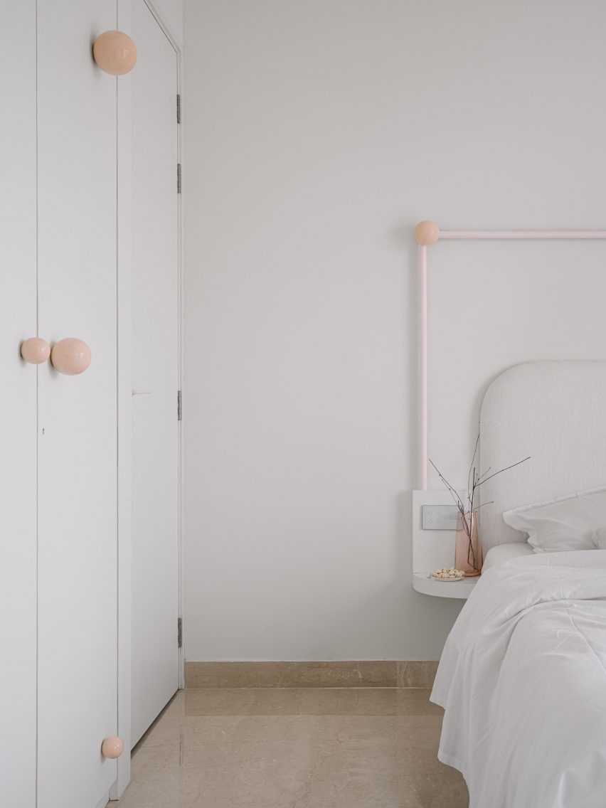 Bedroom interior of Out of the Blue apartment in India
