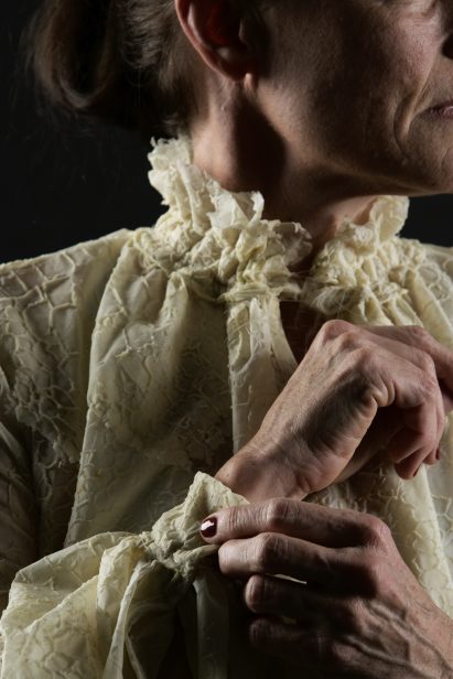 Pauline Rip, reptilian skin blouse