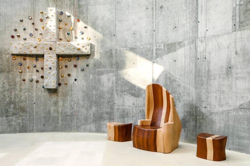 Wooden furniture in Italian church