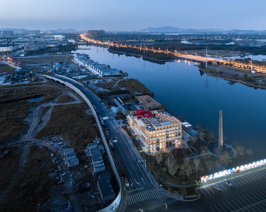 Aerial view of Shaoxing Rice Wine Town Reception Room by Gad