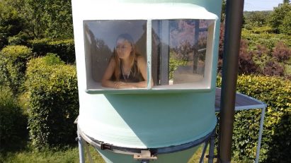Window of converted silo in Silo Living by Stella van Beers