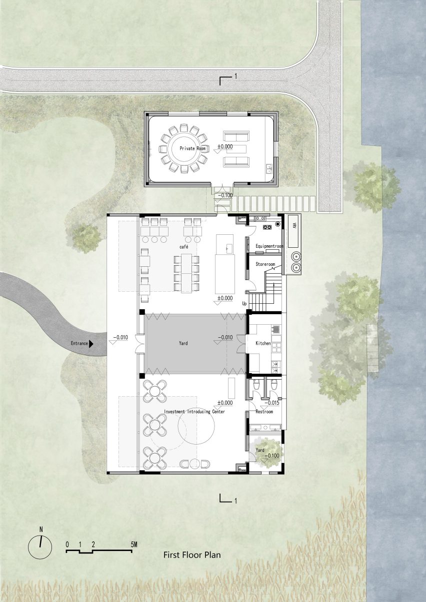Ground floor plan, The White Section Homestay by Wutopia Lab