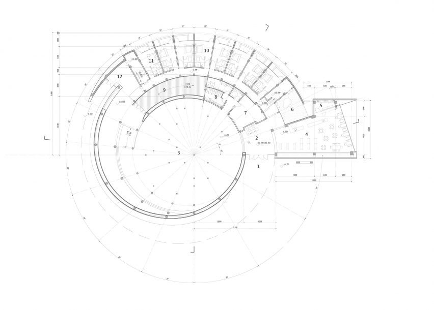 Ground floor plan of Tiangang Art Center by Syn Architects