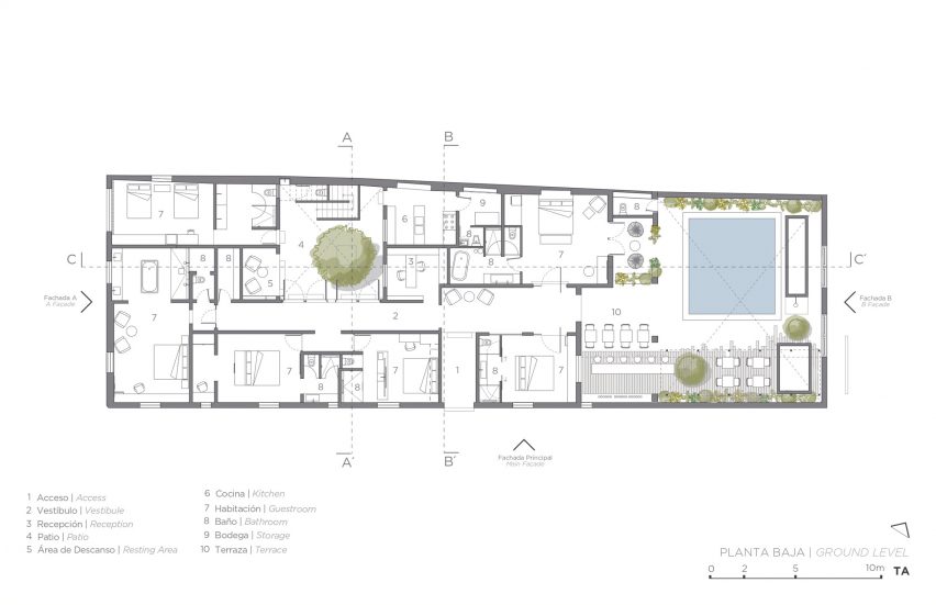 Ground level floor plan