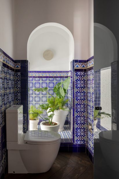 Patterned guest bathroom
