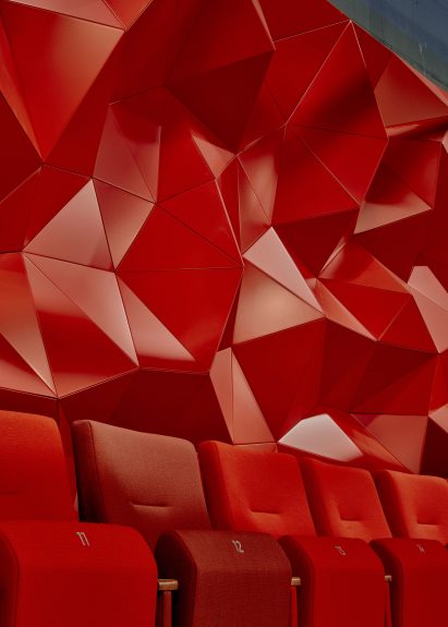 Theater Zuidplein, wall surface and seating in auditorium designed by Studio RAP