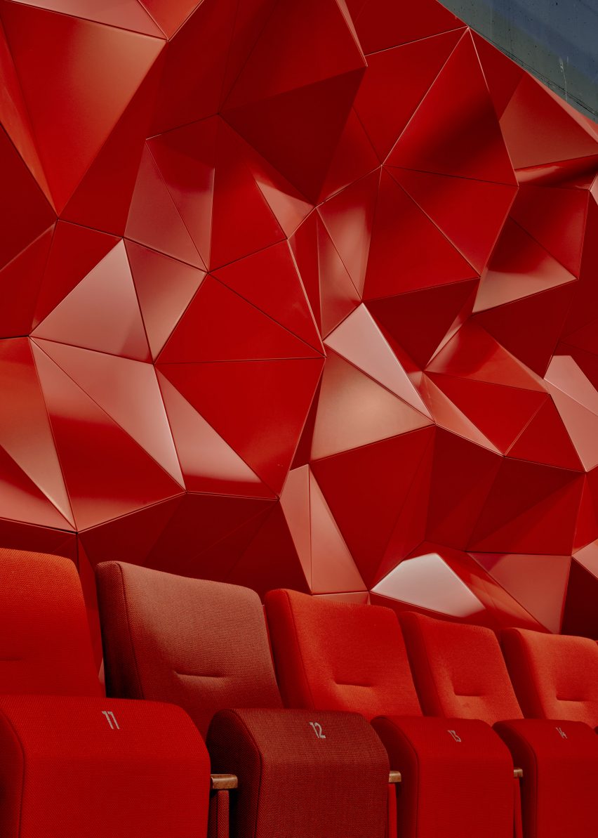 Theater Zuidplein, wall surface and seating in auditorium designed by Studio RAP