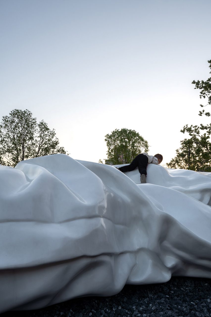pillow-shaped installations by design studio A&V