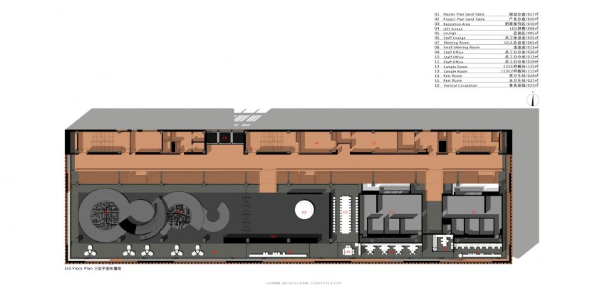 Floor plan of TIC centre in China by Domani Architectural Concepts