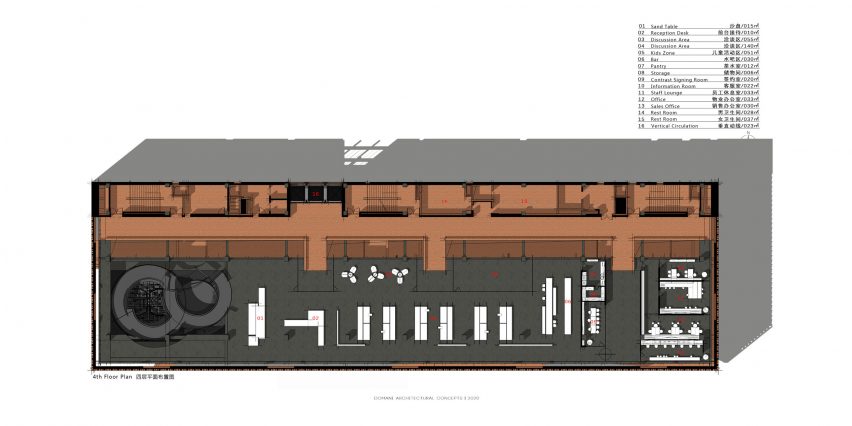 Floor plan of TIC centre in China by Domani Architectural Concepts