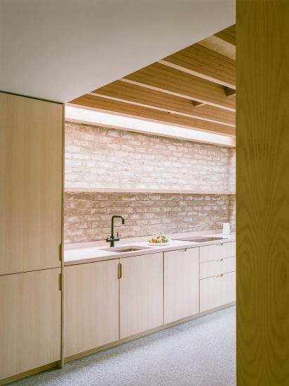 Kitchen with ash cabinets