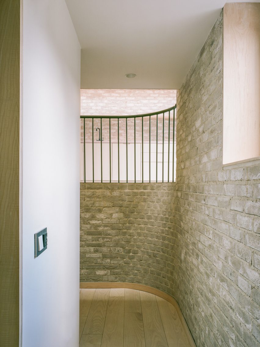 Grey-brick house interior
