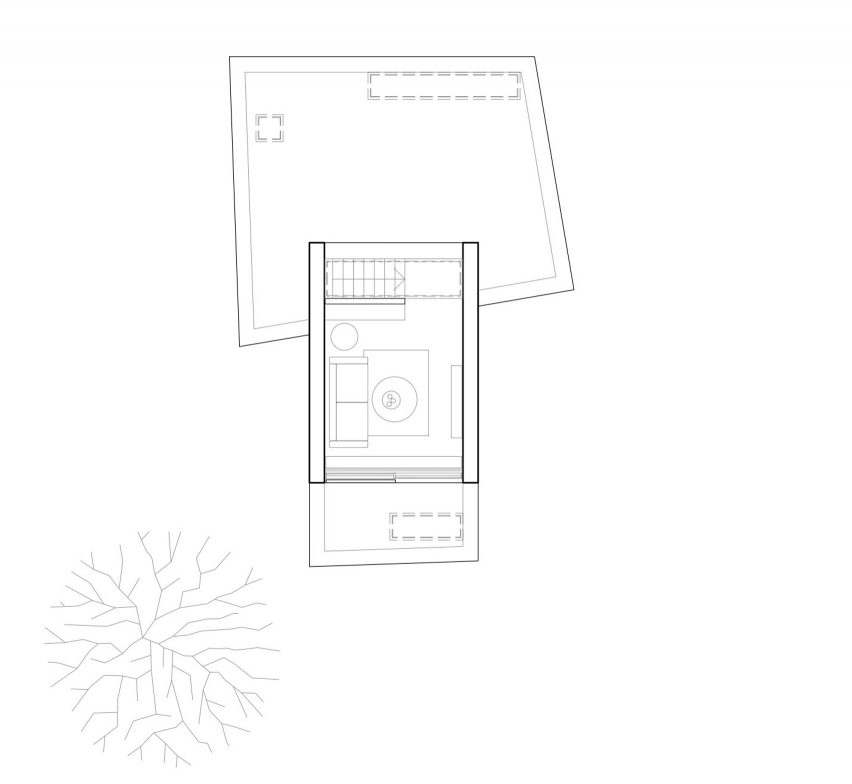 Three floor plan of Tree House by Fletcher Crane Architects