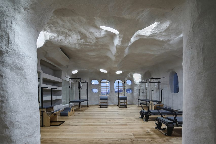 T.T. Pilates studio in Xiamen features cave-like interiors