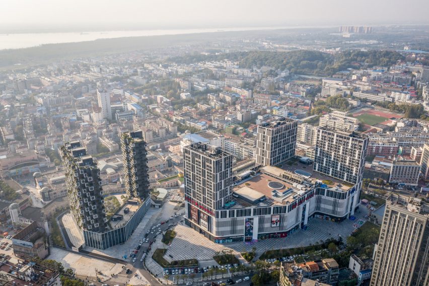 Birds eye' view of Stefano Boeri vertical forest in Huanggang