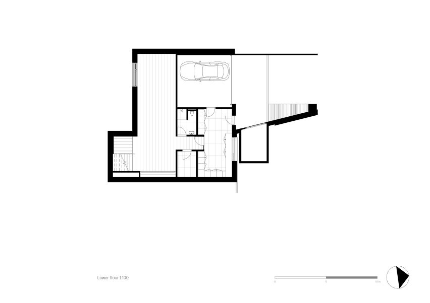 Basement floor plan, Villa E by CF Møller Architects