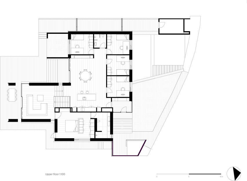 Ground floor plan, Villa E by CF Møller Architects