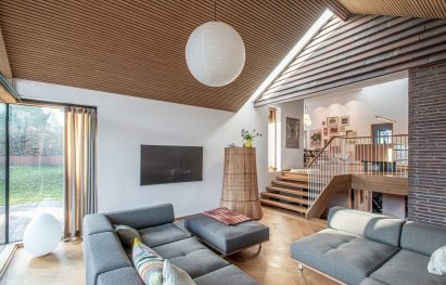Split-level interior and staircase of Villa E by CF Møller Architects