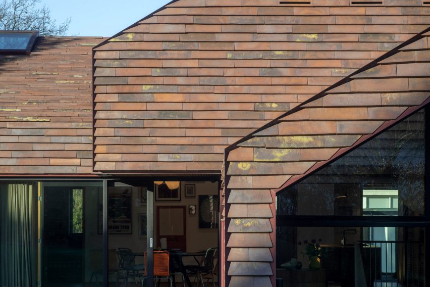 Tiled walls of Villa E by CF Møller Architects