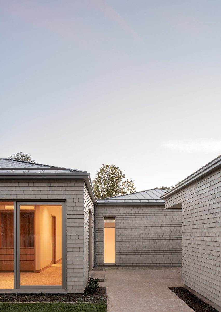 Exterior walls clad in cedar shingles